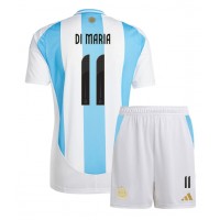 Argentina Angel Di Maria #11 Replika babykläder Hemmaställ Barn Copa America 2024 Kortärmad (+ korta byxor)